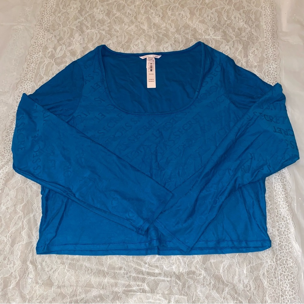 Victoria's Secret NWT Blue Long Sleeve Sleep Top Brand New Size XXL Plus Size